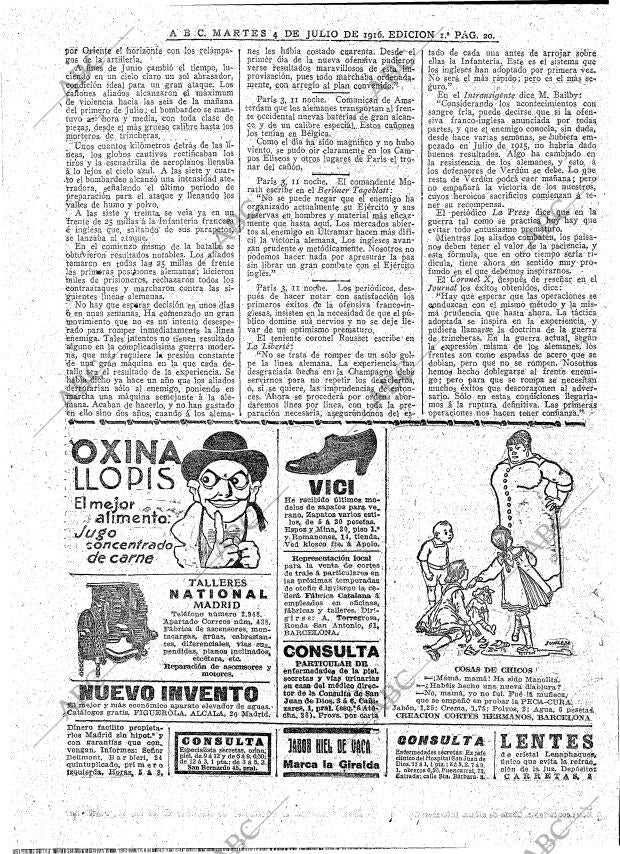 ABC MADRID 04-07-1916 página 20