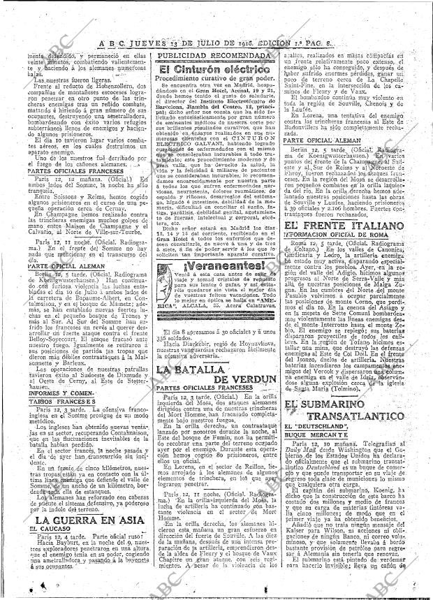 ABC MADRID 13-07-1916 página 8