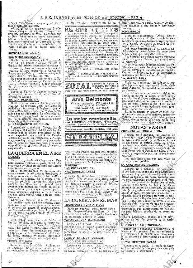 ABC MADRID 13-07-1916 página 9