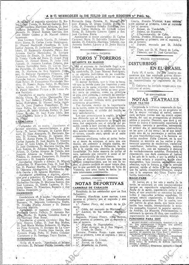 ABC MADRID 19-07-1916 página 14