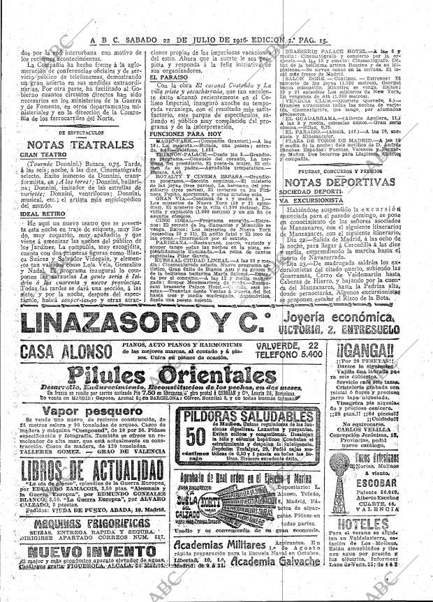 ABC MADRID 22-07-1916 página 15