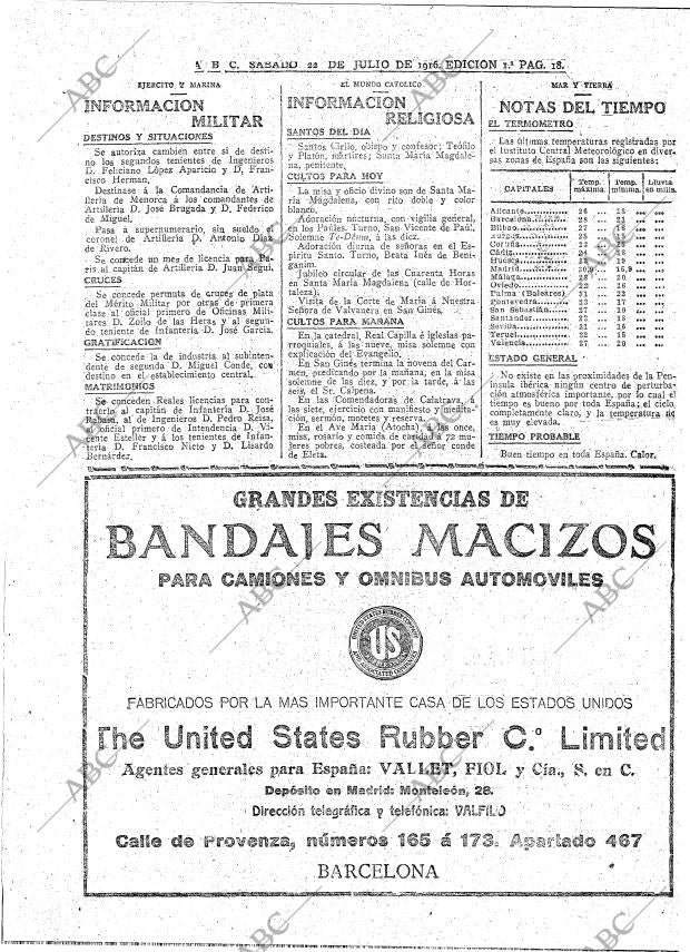 ABC MADRID 22-07-1916 página 18