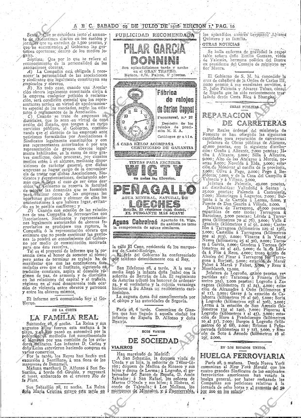 ABC MADRID 29-07-1916 página 10