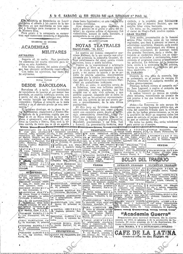 ABC MADRID 29-07-1916 página 14