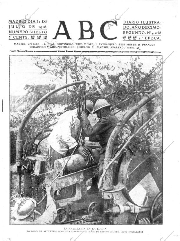 ABC MADRID 31-07-1916 página 1