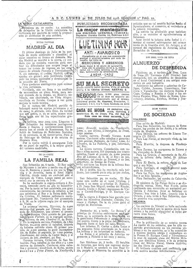 ABC MADRID 31-07-1916 página 12