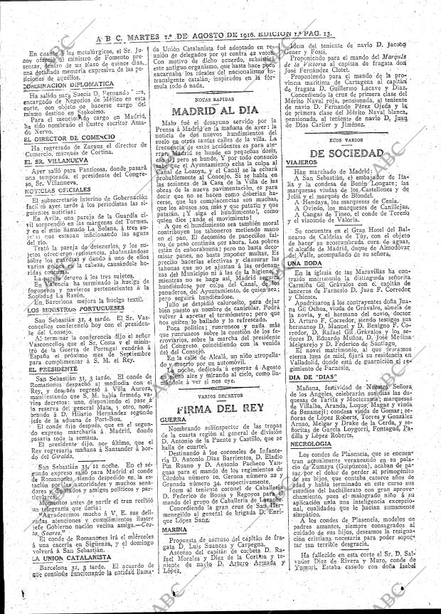 ABC MADRID 01-08-1916 página 13