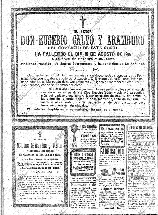 ABC MADRID 17-08-1916 página 16