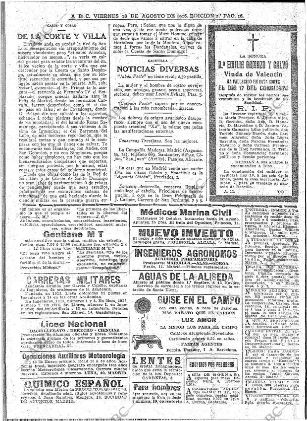 ABC MADRID 18-08-1916 página 16