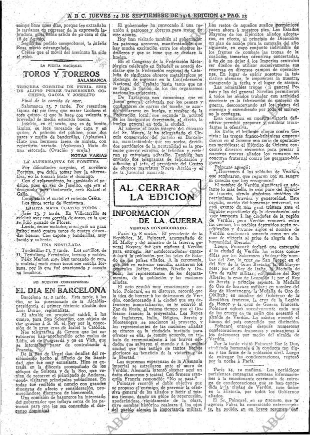 ABC MADRID 14-09-1916 página 13