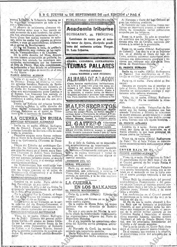 ABC MADRID 14-09-1916 página 8