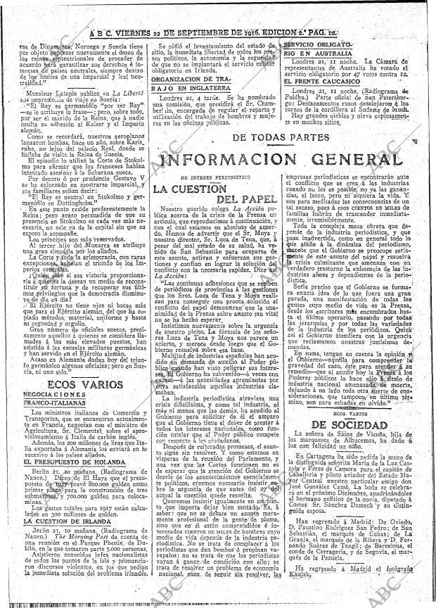 ABC MADRID 22-09-1916 página 10