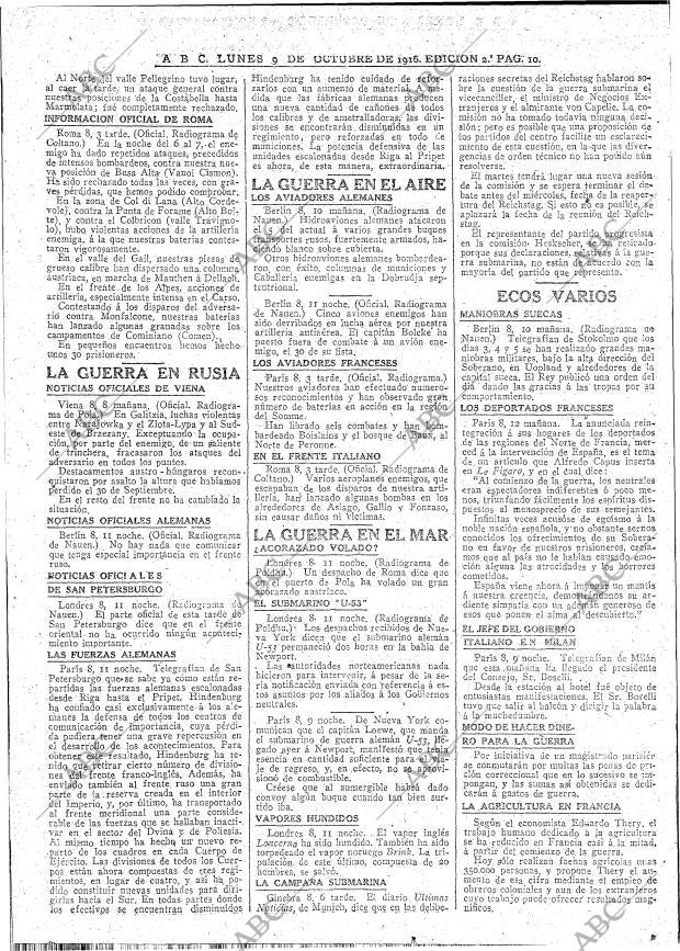 ABC MADRID 09-10-1916 página 10
