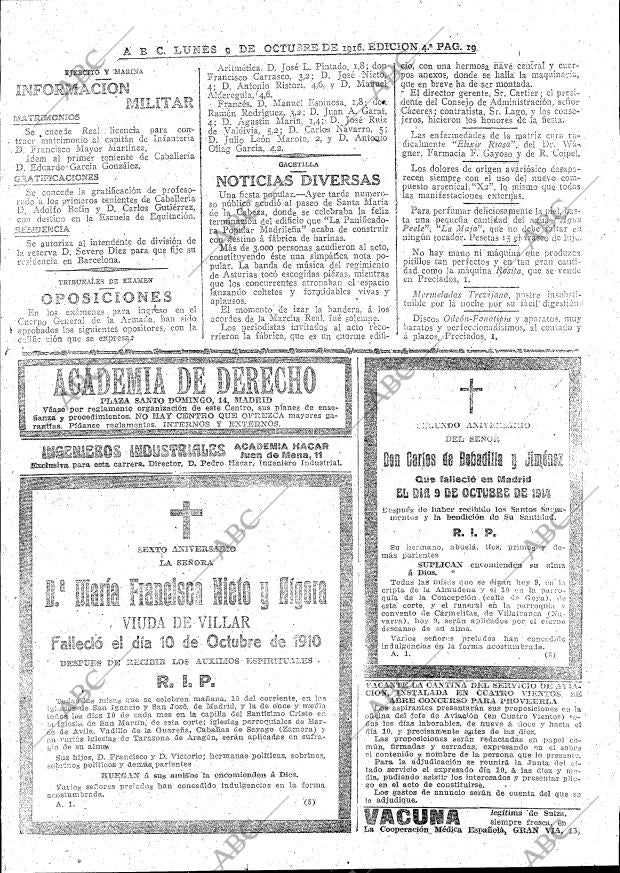 ABC MADRID 09-10-1916 página 19
