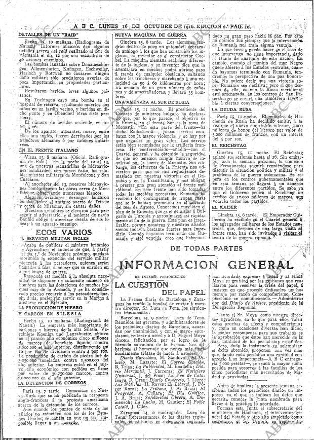 ABC MADRID 16-10-1916 página 10