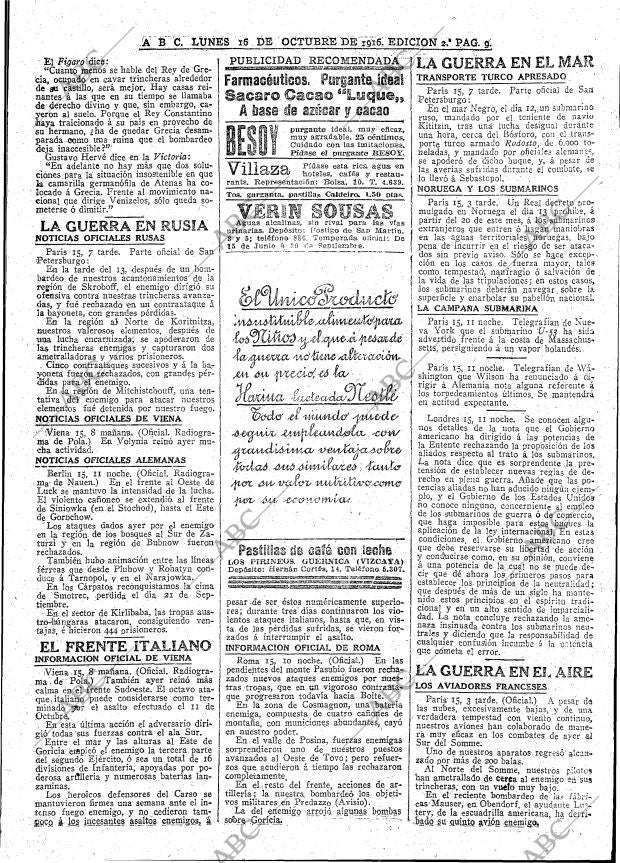 ABC MADRID 16-10-1916 página 9