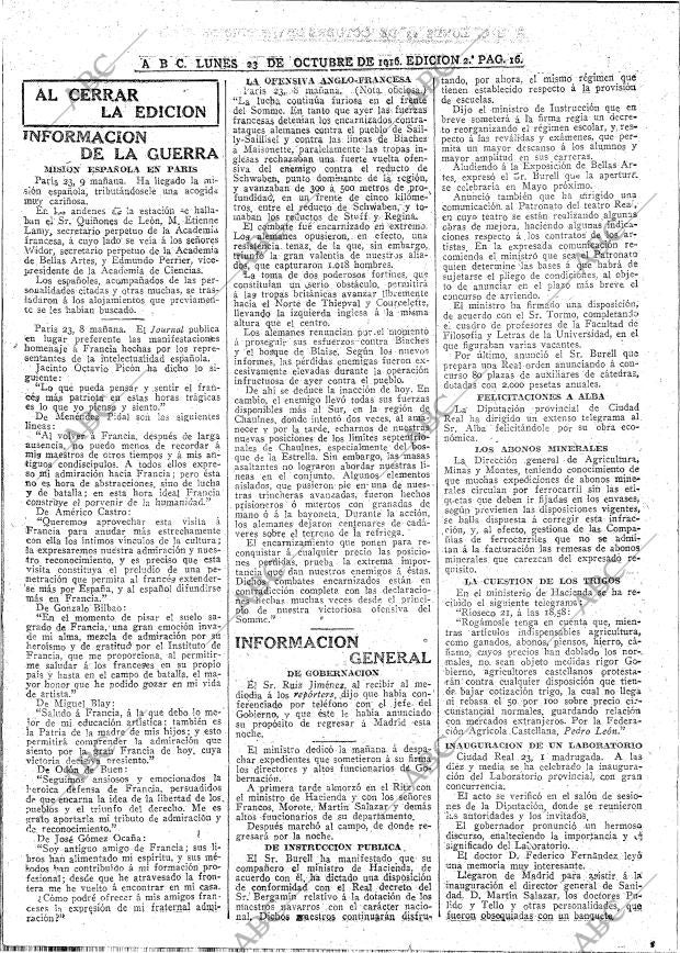 ABC MADRID 23-10-1916 página 16