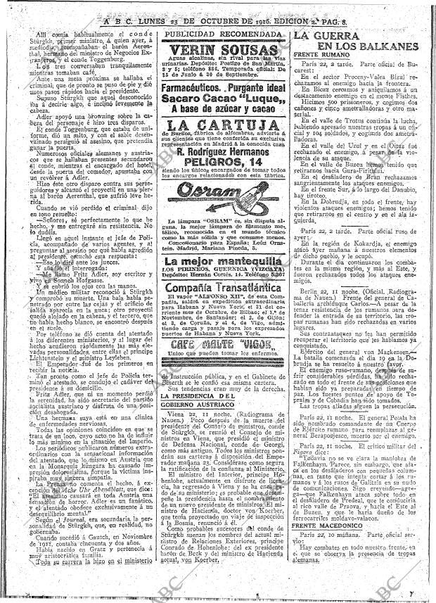 ABC MADRID 23-10-1916 página 8