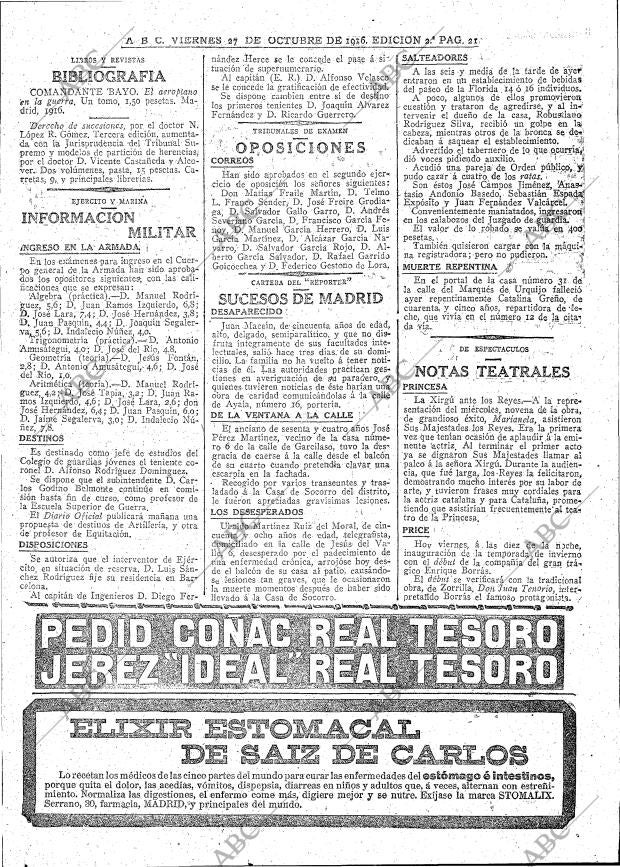 ABC MADRID 27-10-1916 página 21