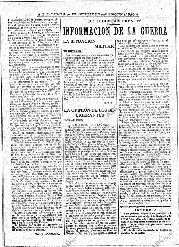 ABC MADRID 30-10-1916 página 6