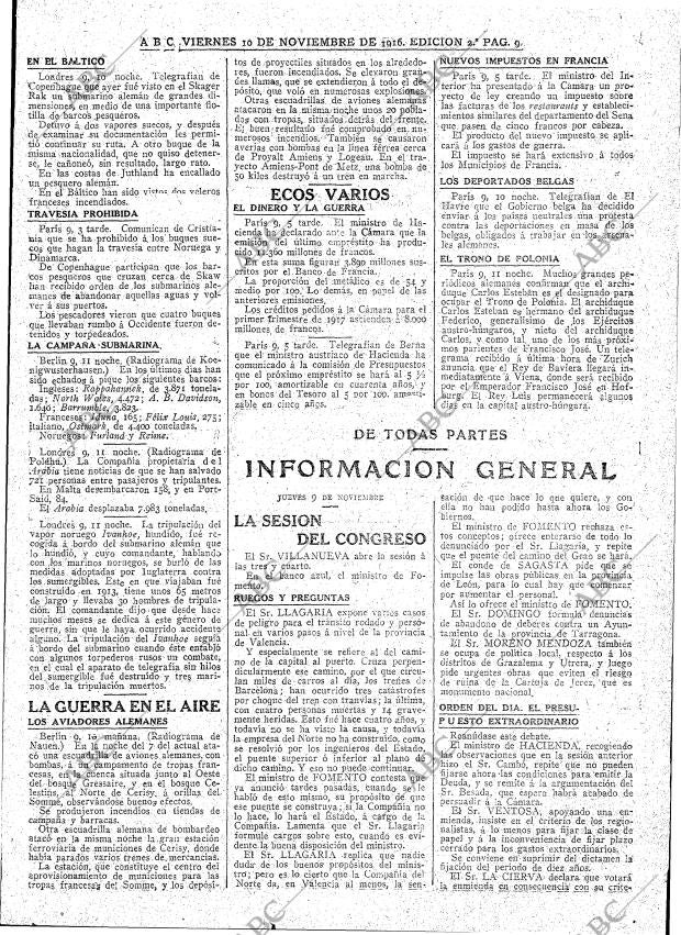 ABC MADRID 10-11-1916 página 9