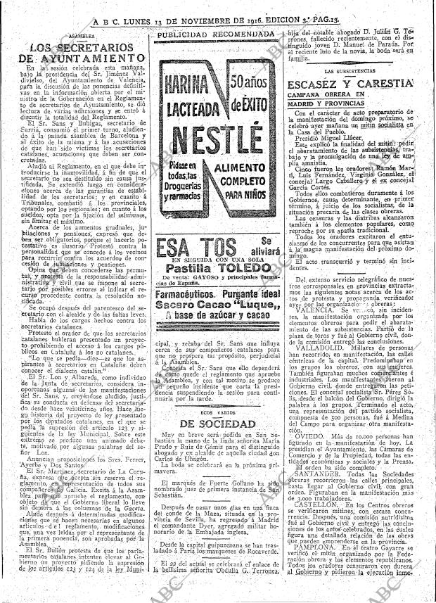 ABC MADRID 13-11-1916 página 13