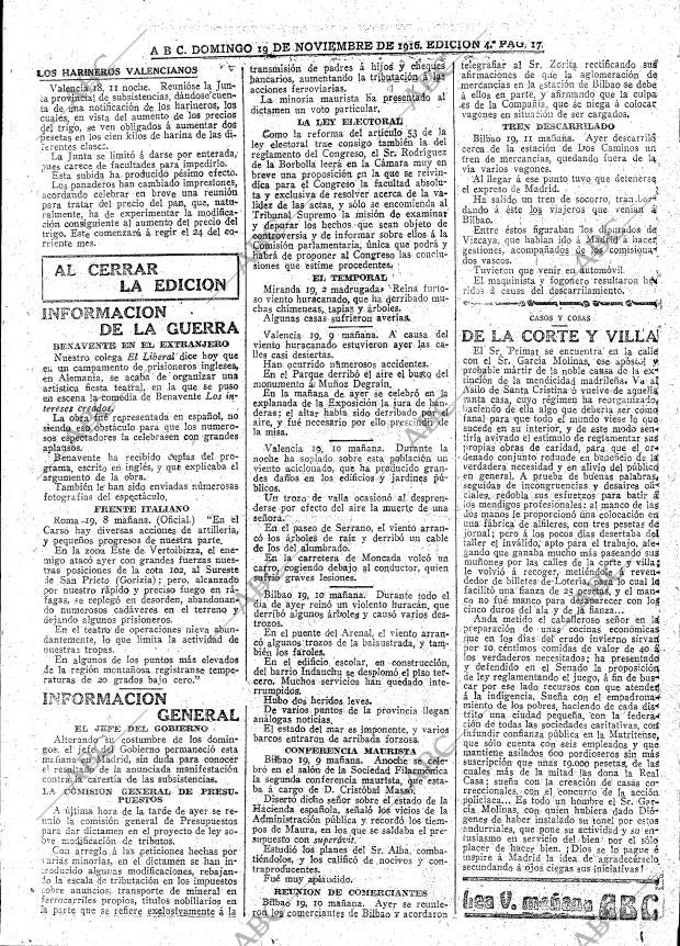 ABC MADRID 19-11-1916 página 17