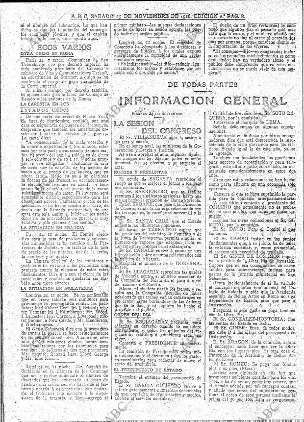 ABC MADRID 25-11-1916 página 8