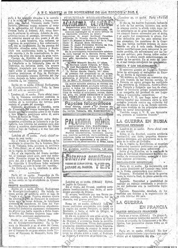 ABC MADRID 28-11-1916 página 8