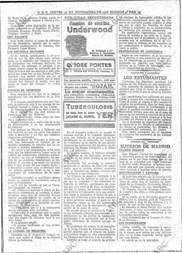 ABC MADRID 30-11-1916 página 14