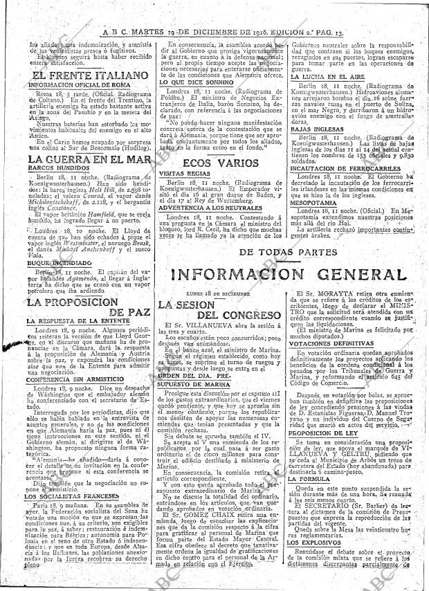 ABC MADRID 19-12-1916 página 13