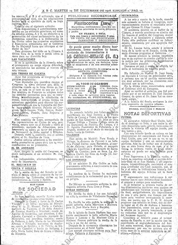 ABC MADRID 19-12-1916 página 17