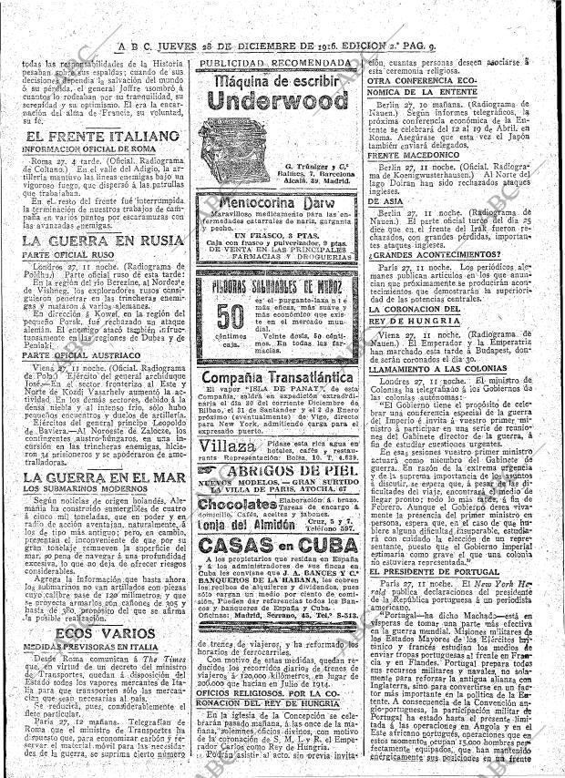 ABC MADRID 28-12-1916 página 9