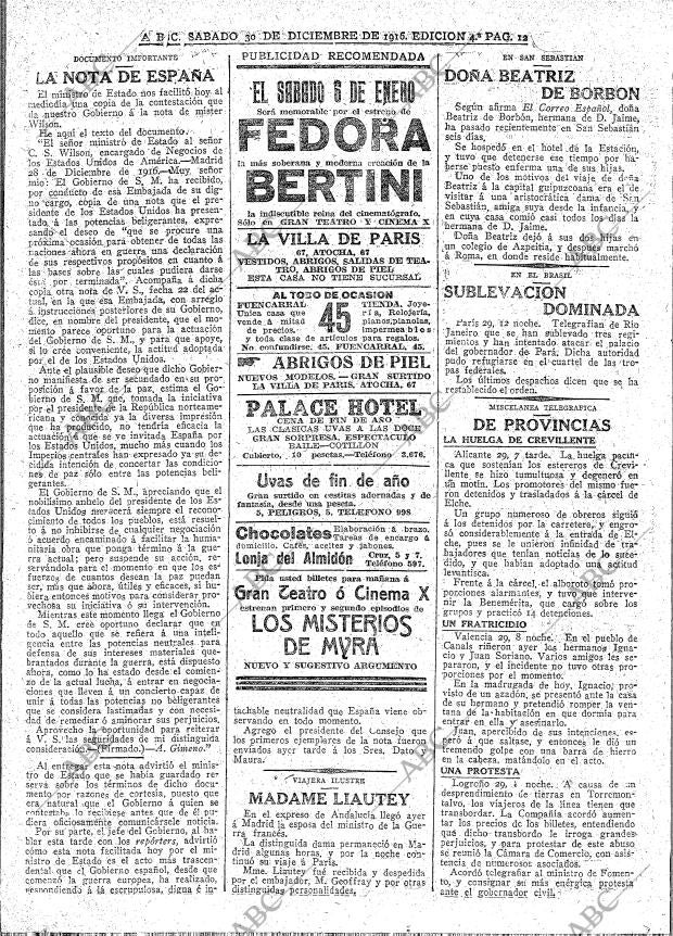 ABC MADRID 30-12-1916 página 12