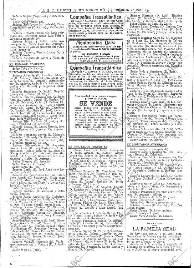 ABC MADRID 15-01-1917 página 13