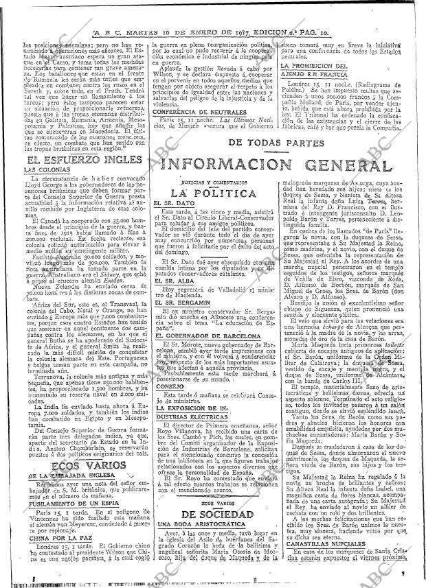 ABC MADRID 16-01-1917 página 10