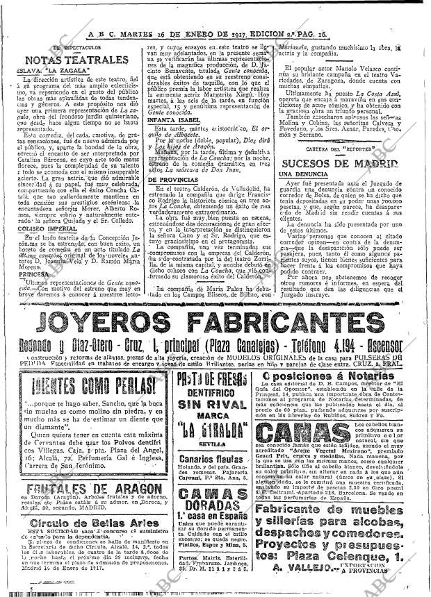 ABC MADRID 16-01-1917 página 16