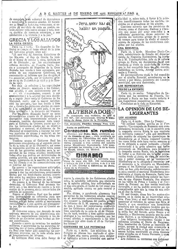 ABC MADRID 16-01-1917 página 9