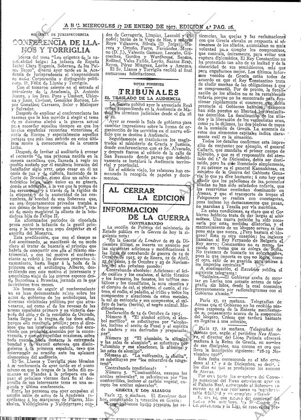 ABC MADRID 17-01-1917 página 16