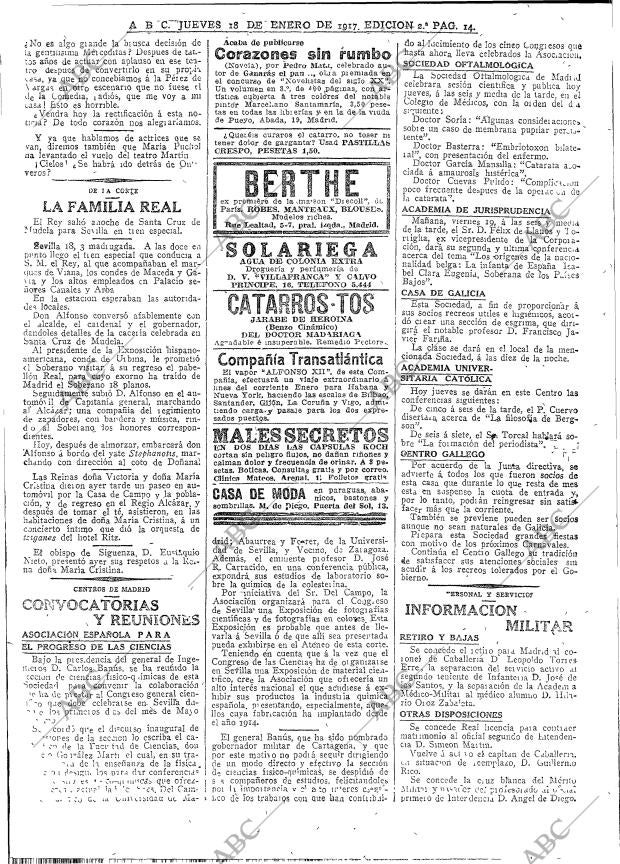 ABC MADRID 18-01-1917 página 14