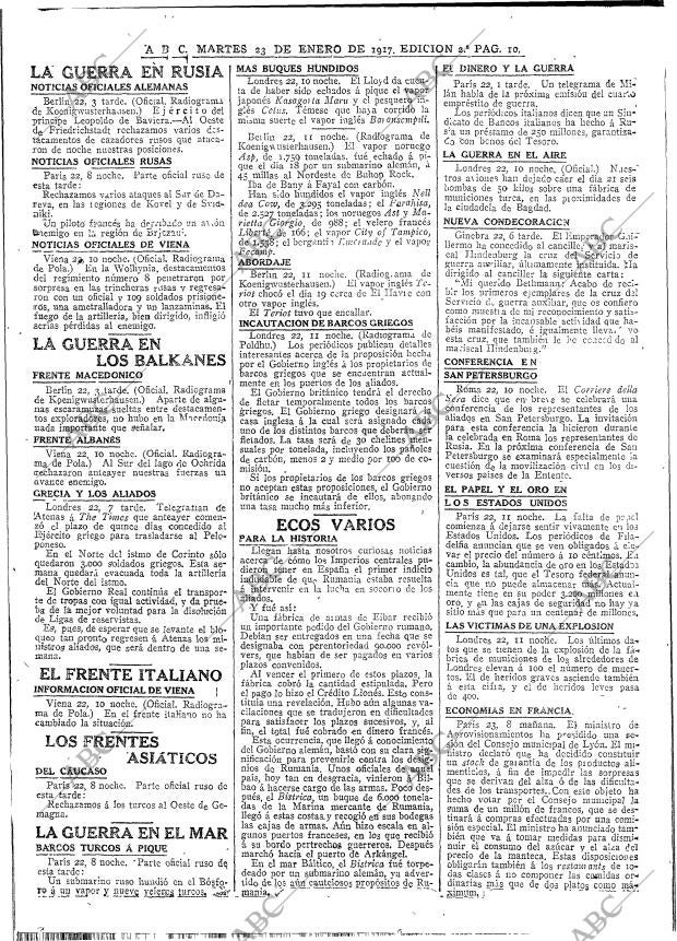 ABC MADRID 23-01-1917 página 10