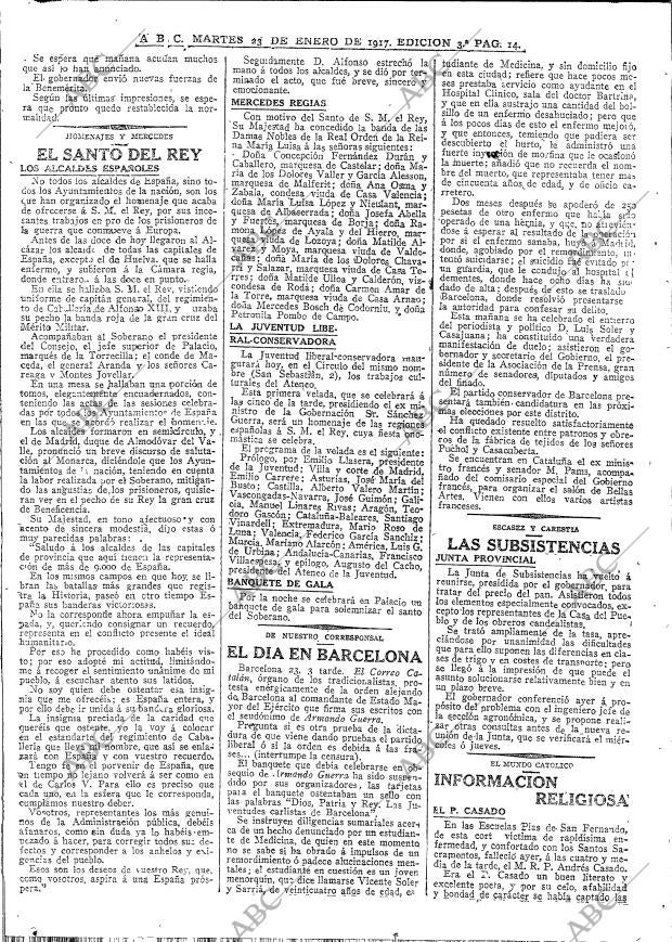 ABC MADRID 23-01-1917 página 14