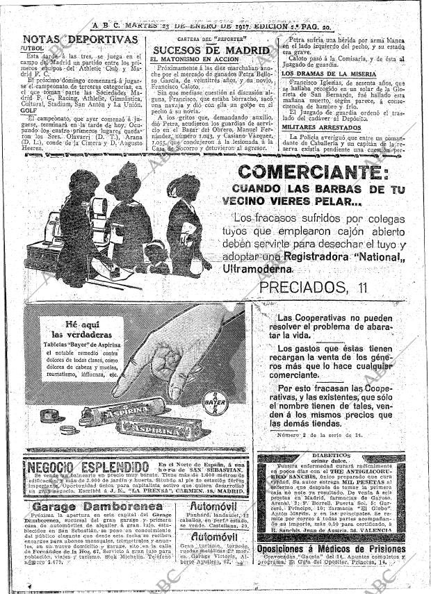 ABC MADRID 23-01-1917 página 20