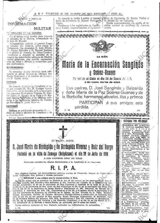 ABC MADRID 26-01-1917 página 21