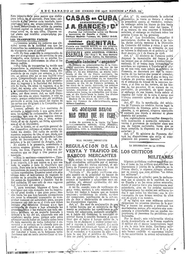 ABC MADRID 27-01-1917 página 12