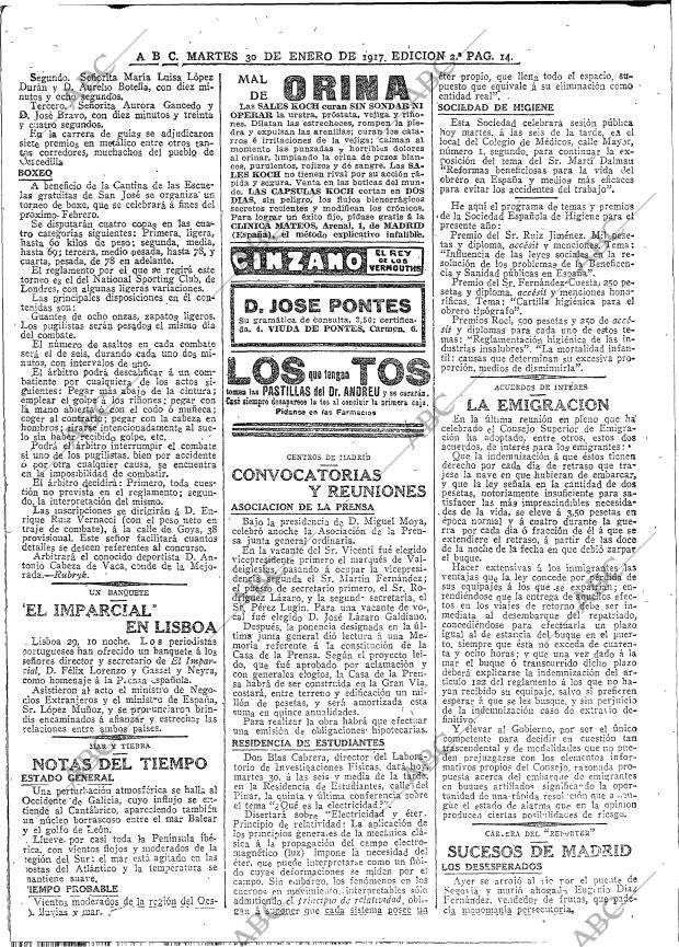 ABC MADRID 30-01-1917 página 14