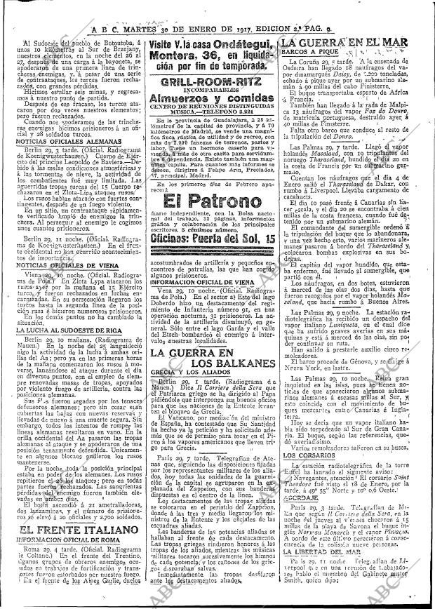 ABC MADRID 30-01-1917 página 9