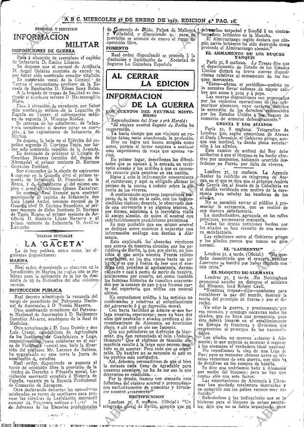 ABC MADRID 31-01-1917 página 16