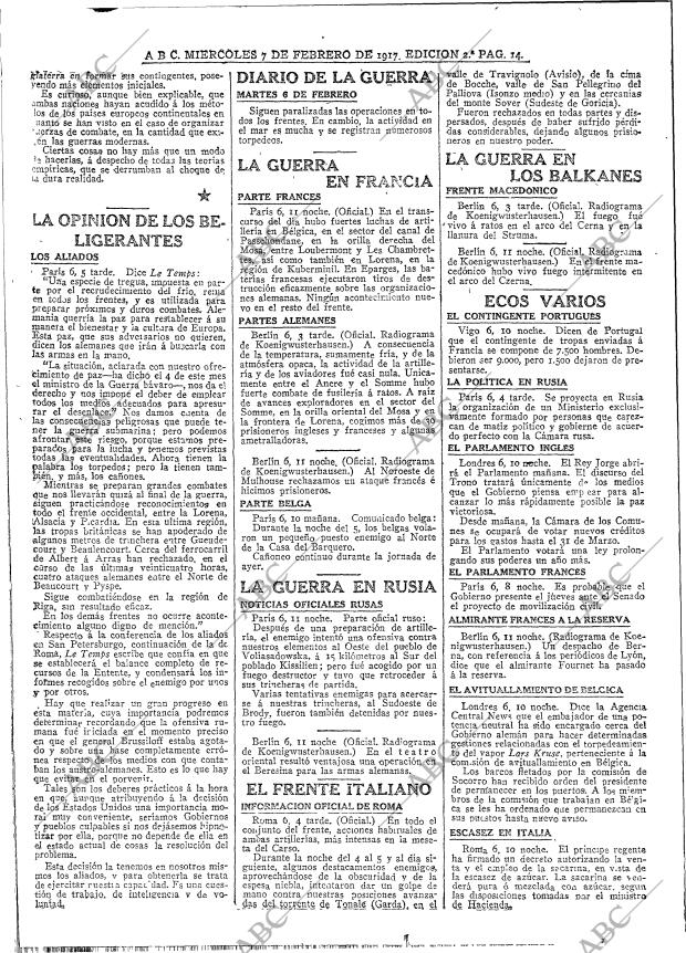 ABC MADRID 07-02-1917 página 14