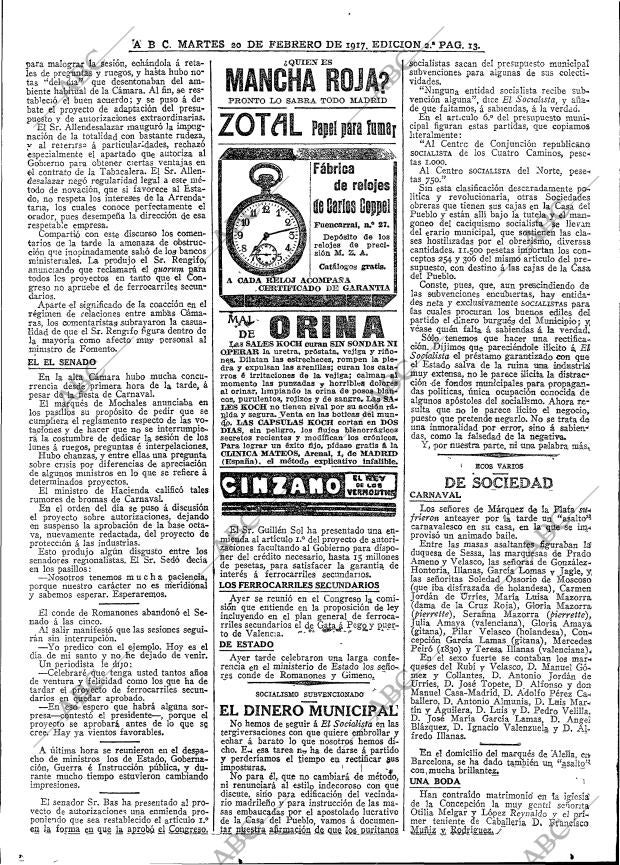 ABC MADRID 20-02-1917 página 13